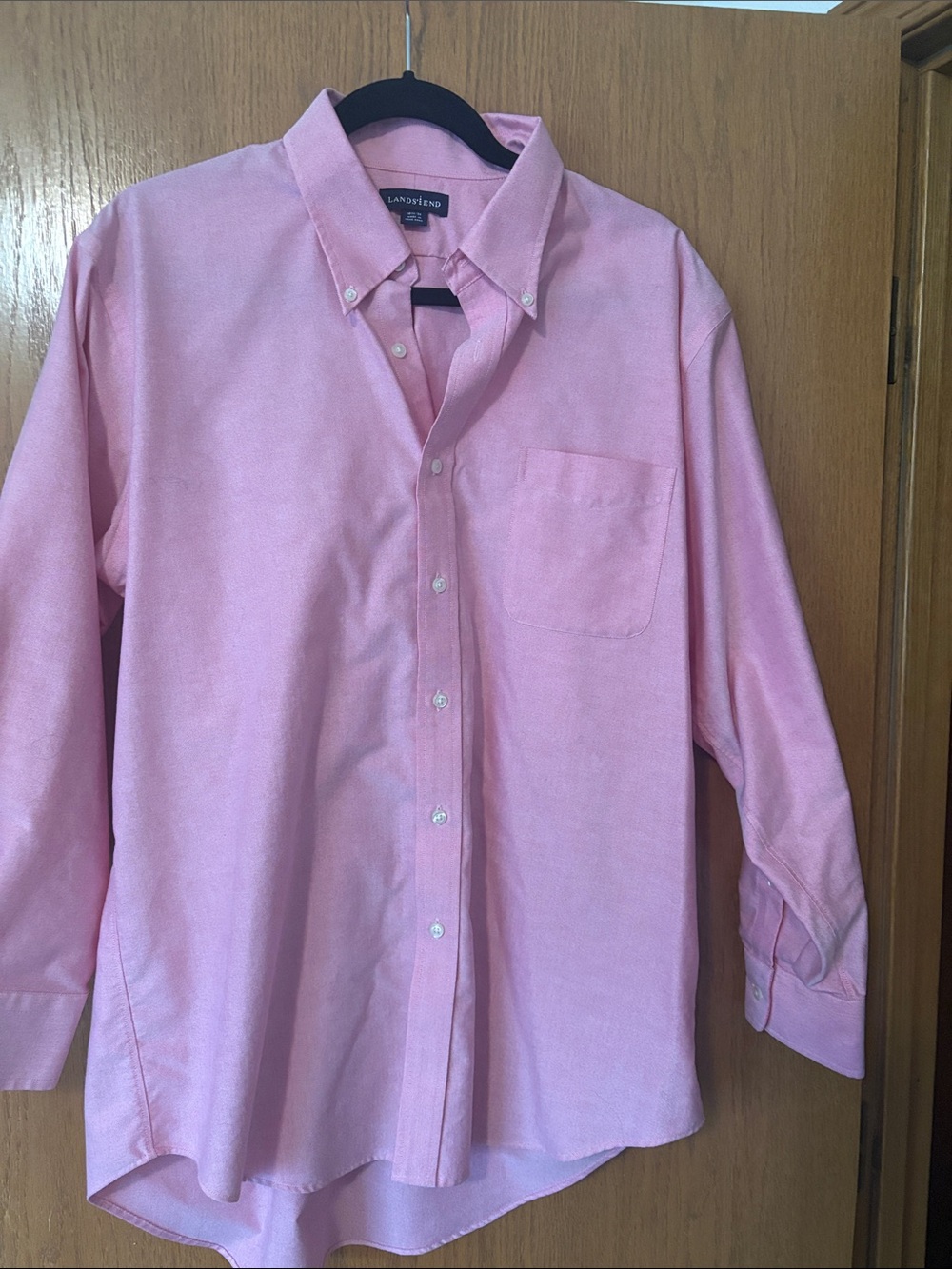 Lands' End Light Pink Button-Down Oxford Dress Shirt